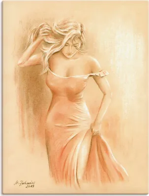 Produktbild von ARTland Leinwandbild Kurviges Model Größe: 30x40 cm