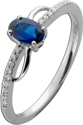 Produktbild von Saphir Ring Platin 950 nat Saphir Natur Diamanten 18