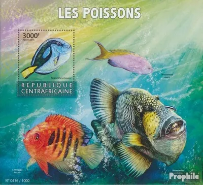 Produktbild von Briefmarken Zentralafrikanische Republik 2015 Mi Block 1400 (kompl. Ausgabe) postfrisch Fische