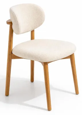 Produktbild von Weißer gepolsterter Esszimmerstuhl Küchenstuhl Designerstuhl Esszimmermöbel