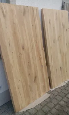 Produktbild von Massivholzplatte Naturkante Baumkante 150x90cm, Eiche, Tischplatte, Arbeitsplatte aus Eiche massiv, Holz-Arbeitsplatte