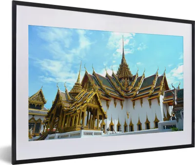 Produktbild von MuchoWow® MuchoWow® Gerahmtes Poster Thailand - Palast - Sonne 60x40 cm - Poster mit zchwarzem Bilderrahmen - Schlafzimmer - Plakat in Rahmen - Drucken