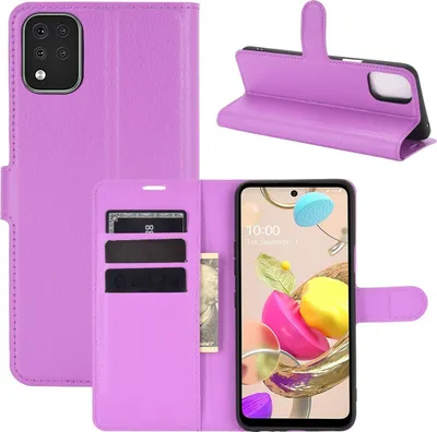 Produktbild von Schutzhülle für LG K42 Case Handy Hülle Cover Case Schutztasche Wallet Klapptasche, Farbe:Violett