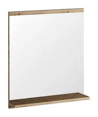 Image de Miroir mural avec étagère en bois - L 50 x l 57 cm - Astral Oak