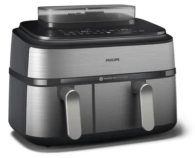 Zdjęcie produktu dla Philips 5000 series NA555/00 Ovi Dual Basket z funkcją pary seria 5000, Frytkownica na gorące powietrze, 9 l, 1,4 kg, Rapid Air, 40 °C, 200 °C