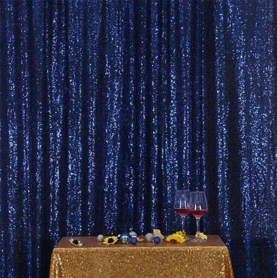 Pailletten-Vorhang 120x210 cm Marineblau für Hochzeit & Party
