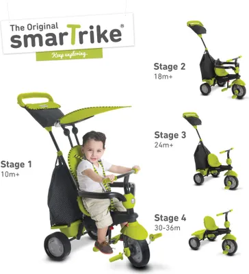 Produktbild von smarTrike®'s Glow Touch Steering® Dreirad 4-in-1 - Farbe: Glow green