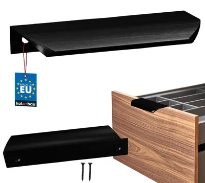 Produktbild von KOTARBAU® Möbelgriff Schrankgriffe 116 mm Schwarz Matt ZnAl Hinterschraubgriffe Kantengriff Schubladengriffe Küche Modern