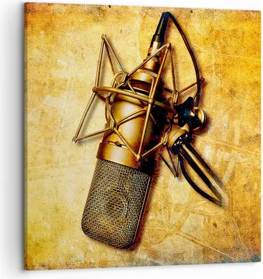 Produktbild von Bild auf Leinwand - Leinwandbild - Mikrofon Musik Lied - 50x50cm - Wand Bild - Wanddeko - Wandbilder - Leinwanddruck - Bilder - Kunstdruck - Wanddekoration - Leinwand bilder - Wandkunst - AC50x50-0525