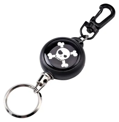 Einziehbarer Schlüsselanhänger, 60 cm, mit Karabiner und Gürtelclip