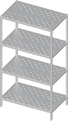 Produktbild von Regal mit gelochten Böden 1500x700x1800 mm, verschweißt