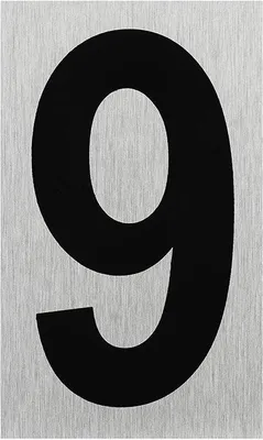 Image de Plaque de porte en aluminium " 9 " 100x60mm