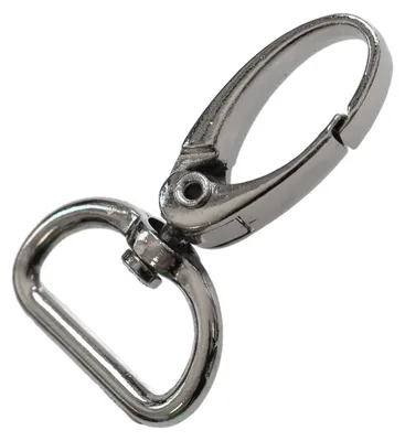 5x Metall Karabinerhaken, silberfarben 20x44 mm