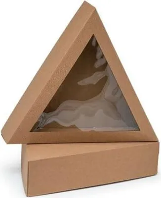 Obrázok produktu pre Dekoratívna darčeková krabička s okienkom, trojuholníková, 410 x 90 mm