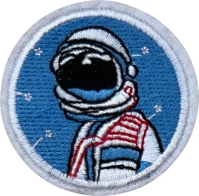 Produktbild von Astronauten-Emblem-Aufnäher zum Aufbügeln, rund
