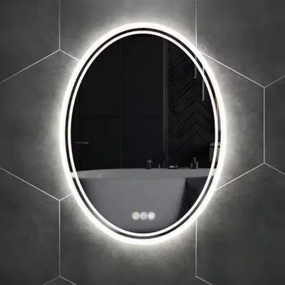 Immagine prodotto di Specchio da bagno ovale 50x70 cm, dimmerabile, anticondensa, montaggio a parete
