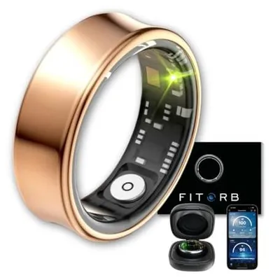 Produktbild von Smart Ring Pro - Das Original. High-Tech Fitness- & Gesundheitsring, Schlafanalyse, 24/7 Aktivitätstracking. Temperaturmessung, Stess. Proberinge. (Neptun, Roségold, 19,1 mm (9))