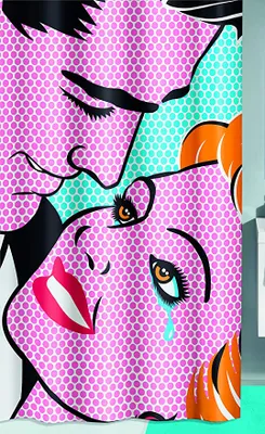 Produktbild von Kleine Wolke Duschvorhang "Kiss" Kuss 180x200 cm Fb. multicolor