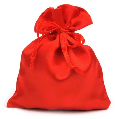 Produktbild von 5 Geschenksäckchen aus feinem Satin, rot, 9x11 cm