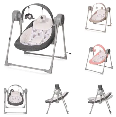 Obrázek produktu pro Lorelli Babywippe Twinkle, skládací, s hudbou, funkcí houpání, časovačem a dálkovým ovládáním, šedá barva