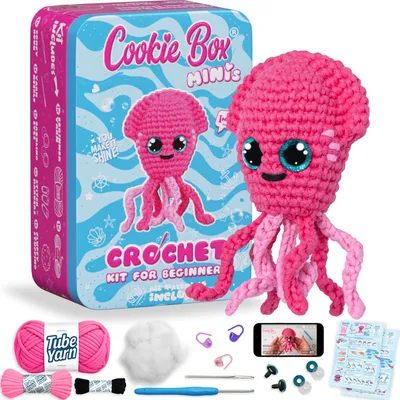 Productafbeelding van Amigurumi haakset - Met instructies voor knuffeldieren - Doe-het-zelf handwerkset