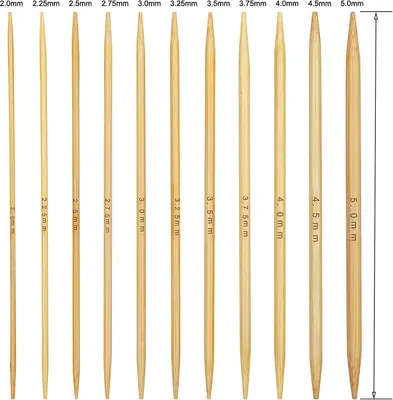 13 cm doppelt spitz Stricknadeln mit Nadelmesser - 55 Stück gerade Nadelspielset 2,0-5,0 mm - kurze Stricknadeln zum