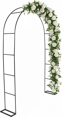 Produktbild von Relaxdays Rosenbogen, Metall, HxBxT: 240 x 140 x 38 cm, Torbogen Garten, stabiler Rankbogen für Kletterpflanzen, schwarz
