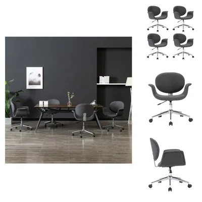 Imagen del producto de vidaXL: 4 sillas de comedor giratorias, color gris, tapizadas en tela. Sillas para comedor