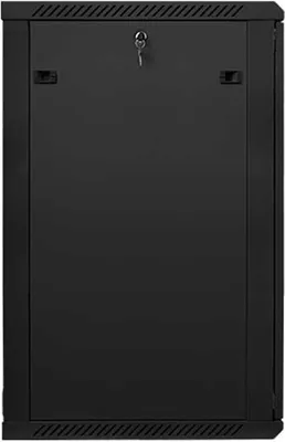 Produktbild von Lanberg WF01-6622-10B, Wandmontiertes Regal, 22U, 60 kg, Sperrschloss, 35 kg, Schwarz