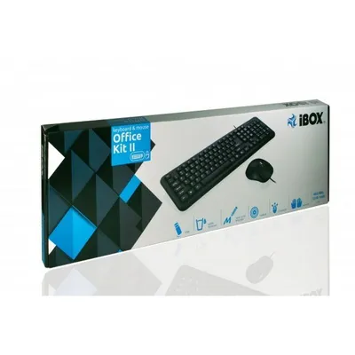 Immagine prodotto di Tastiera iBox OFFICE KIT II con mouse USB QWERTY inglese nero
