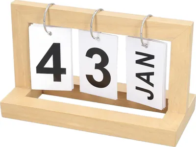Produktbild von Stehender Flip-Schreibtischkalender aus Holz im nordischen Stil, Vintage, großes Display für Büro, Desktop, Zuhause, Arbeitszimmer, Wohnzimmer, Holzfarbe