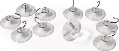 Produktbild von Saugnapf McPower, Ø40mm mit Metallhaken, max. 1kg, transparent, 10er-Pack