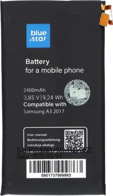 Produktbild von AKKU passend für Samsung A3 2017 2400 m/Ah Li-Ion BLUE STAR