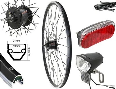 Produktbild von 28 Zoll Vorderrad Laufrad Shimano Nabendynamo LED-Licht 75 Lux Standlicht StVZO