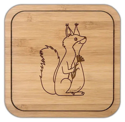 Produktbild von Mr. & Mrs. Panda Untersetzer Kork Eichhörnchen Blume - Transparent - Geschenk, Coaster, Eichhorn, Spruch Positiv, glücklich, Motivation Sprüche, Tassenuntersetzer, Spaß