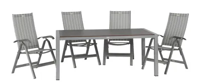 Produktbild von 4x Klappsessel acatop platin-denver 1x Tisch Extensio fix platin