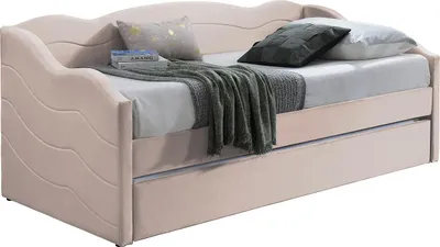 Produktbild von Bett mit ausziehbarer Matratze 2 × 90 × 190 cm - Velours - Pink - LENVIA