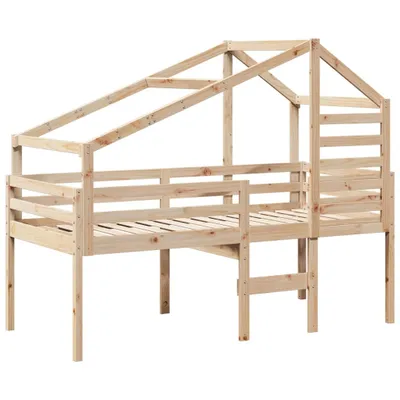 Obrázek produktu pro Patrová postel se střechou 90 x 200 cm masivní borové dřevo