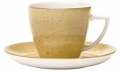 Image de Lubiana Tasse avec soucoupe Jaune 350ml Porcelaine