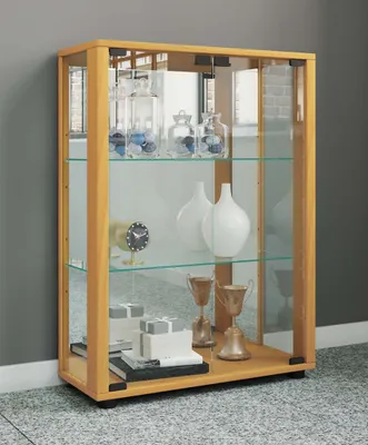 Produktbild von VCM Glasvitrine stehend | Vitrine Glas mit ESG-Sicherheitsglas | Maße ca. H. 80 x B. 60 x T. 25 cm | Standvitrine Glas | Modern und platzsparend | Glas Vitrinenschrank – Sintalo Spiegel