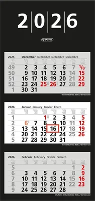 Produktbild von Herlitz 3-Monats-Wandkalender 2026