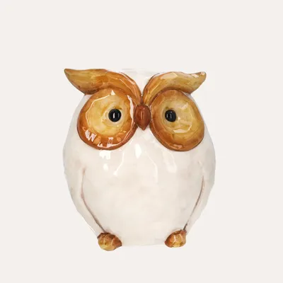 Immagine prodotto di KEYHOMESTORE | Gufo in Vetroceramica colorata H. 37 cm