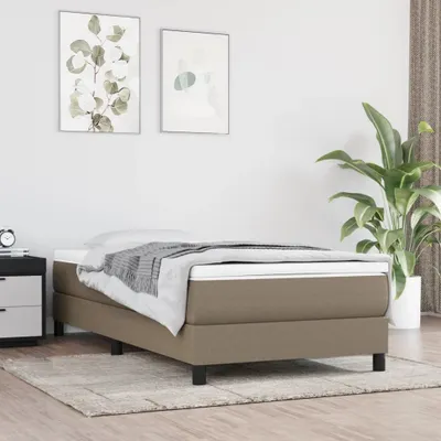 Produktbild von "Rabatt" Boxspring-Bettrahmen 2 Personen - Schlafzimmerbett - Taupe 90x200 cm Stoff - Klassische Betten CC4519