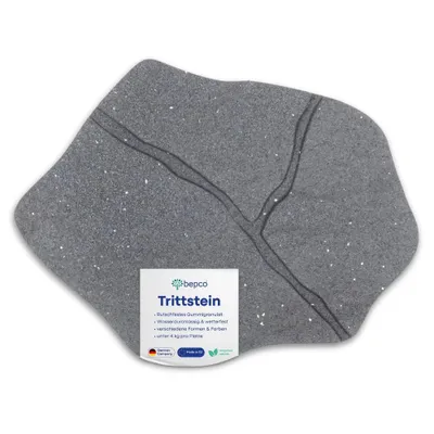 Immagine prodotto di bepco set di 4, pietre per gradini "Wegstein" in gomma riciclata, 51 x 38 x 2,3 cm, grigio