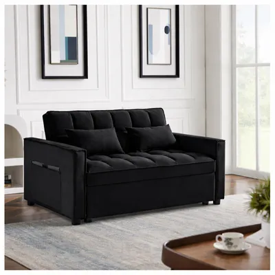 Produktbild von Sofa mit Schlaffunktion Schwarz