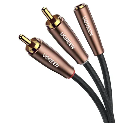 Obrázek produktu pro Kabel UGREEN AV198, 2x RCA (cinch) na 3,5mm jack - 1m