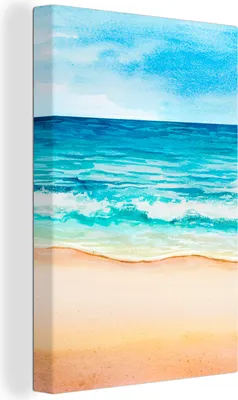Produktbild von OneMillionCanvasses® - Leinwandbilder - 90x140 cm, Strand - Golf - Meer, Wandbilder Kunstdruck Wanddekoration - Wandschmucke - Schlafzimmer