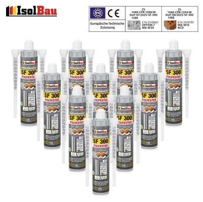 Isolbau SF 300 Verbundmörtel 10 x 300 ml + 20 x Statikmischer Injektionsmörtel Klebemörtel