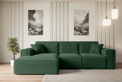 Produktbild von ALTDECOR Ecksofa in L-Form SERRA-L - 266x169x80 cm Grün - Corner Sofa Bett Eckcouch Couch Wohnlandschaft Cauchsofa