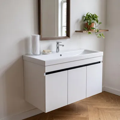 Produktbild von Waschtisch-Set Venus | Waschbecken | Waschtisch mit Unterschrank Badmöbel 100 cm